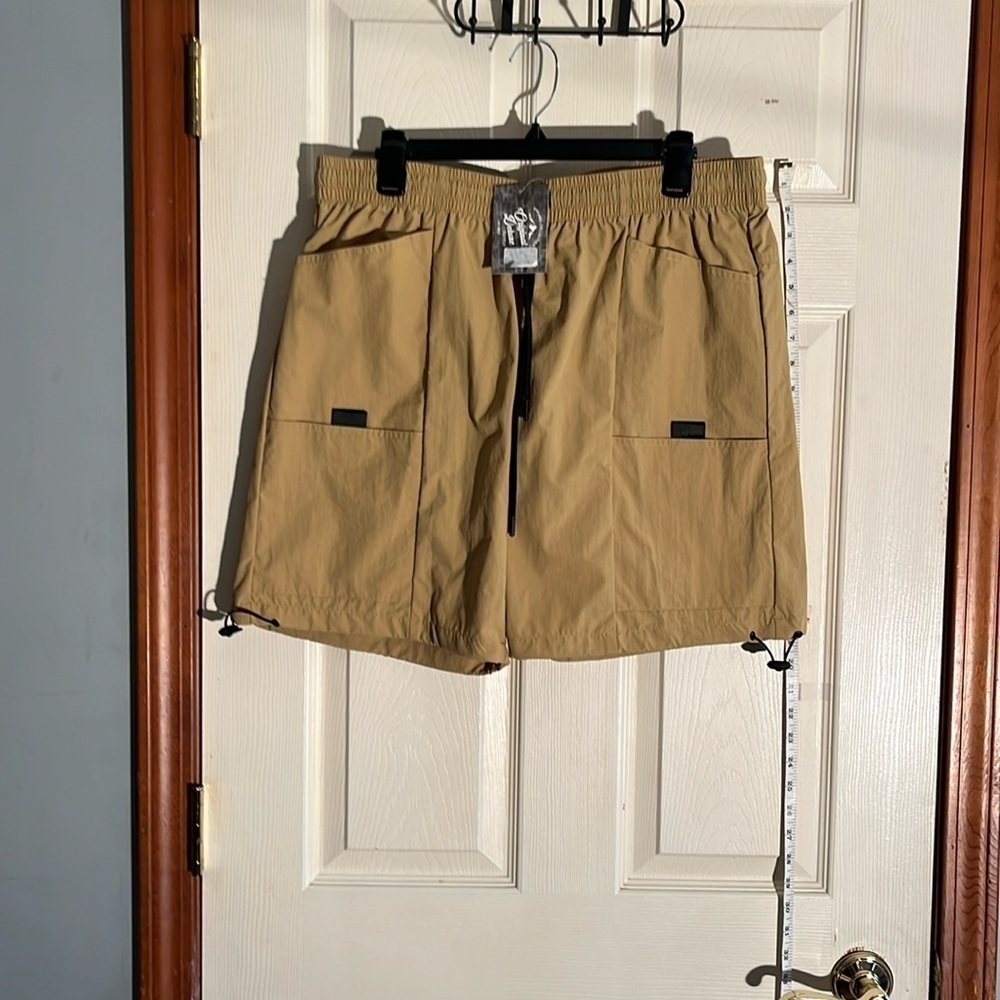 NWToriginal deluxe supply-2XL-khaki-swim trunks, beach shorts, elastic waistband